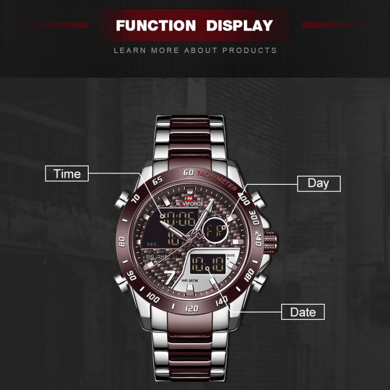 NAVIFORCE Men‘s New Analog Dig - огляд і ціна Outdoor Sport Watch